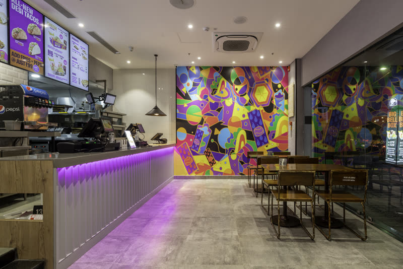 Taco Bell seating area